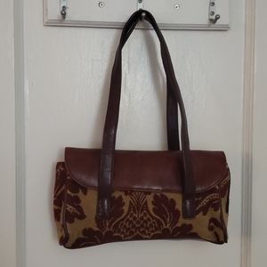 Vintage Cordova leather and tapestry bag